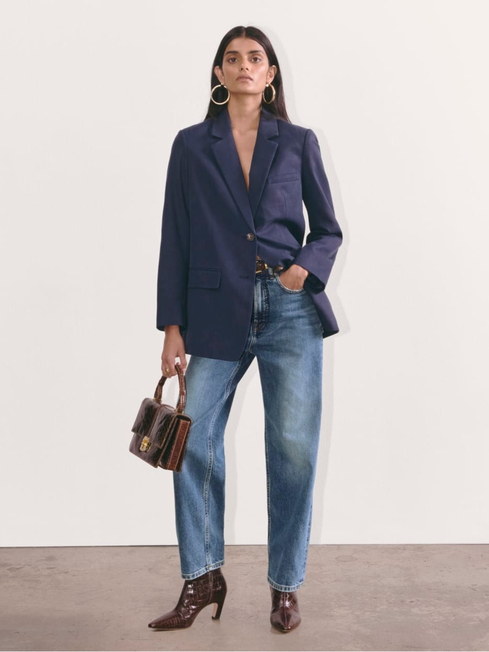 Everlane Way-High Jean Blue Organic Cotton High-Rise Straight Leg Jeans Size 27